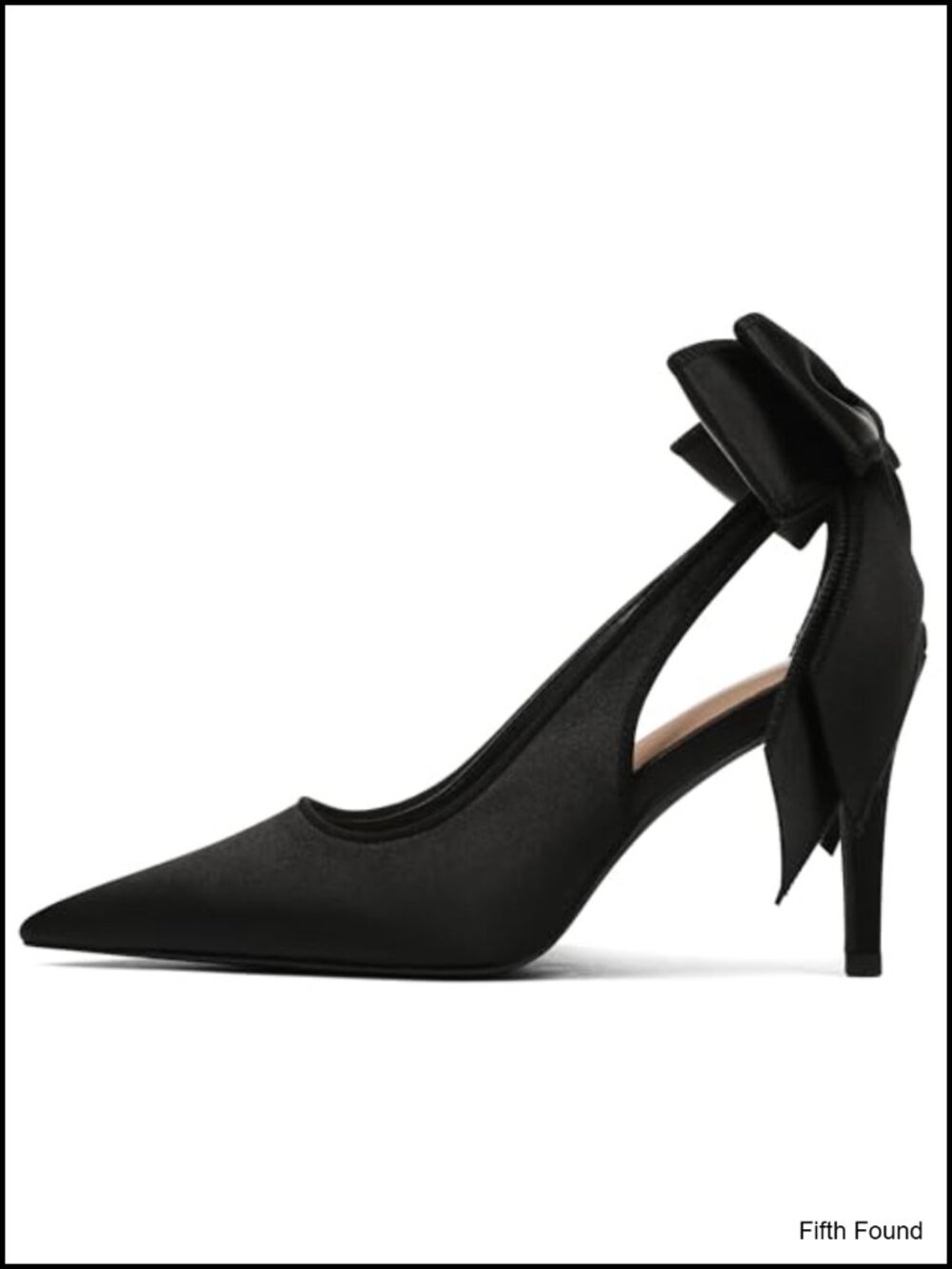 Satin Slingback Heels Pointed Toe Bow Wedding Pumps
